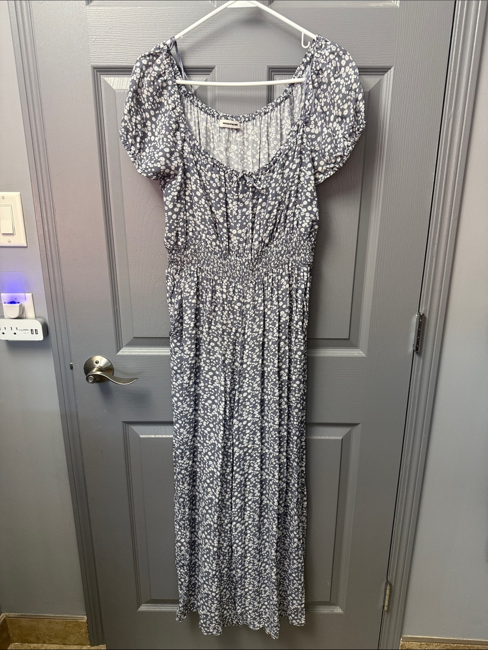Floral Smocked Jumper in Light Blue